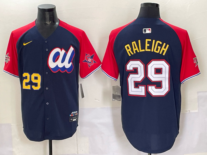 Men Seattle Mariners 29 Raleigh Blue MLB All star Nike 2025 Jersey style 0016